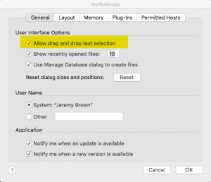 The Drag & Drop functionality can be turned off via the app preferences.